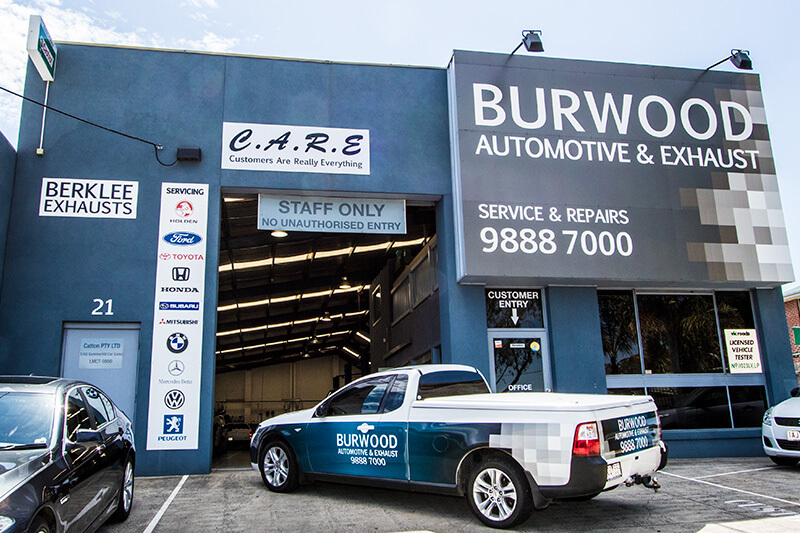 Workshop entrance and signage